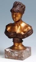 Lot 102 - A Continental Art Nouveau style bronzed metal...