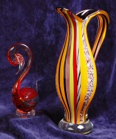 Lot 63 - A modern Italian single handled glass ewer,...