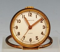 Lot 117 - A Tiffany & Co brass cased bedside alarm clock,...