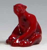 Lot 139 - A Royal Doulton flambé glazed ceramic model of...
