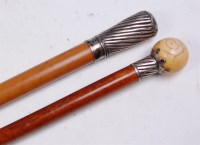 Lot 310 - A circa 1900 mallacca walking cane, with...