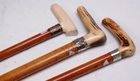 Lot 311 - A circa 1900 mallacca walking cane, having...