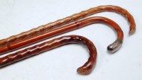 Lot 313 - An Edwardian bamboo whangee mallacca walking...