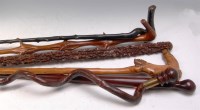 Lot 320 - Assorted walking canes to include; African...