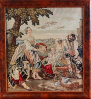 Lot 344 - A late 19th century Continental woolwork,...