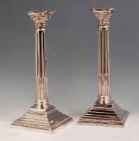 Lot 200 - A pair of George V silver Corinthian column...