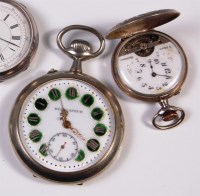 Lot 212 - A Continental silver cased full hunter gents...