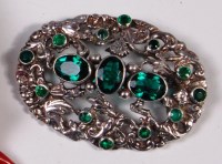 Lot 236 - A late Victorian silver and green gemstone set...
