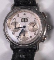Lot 255 - A Maurice Lacroix Flyback gents steel cased...