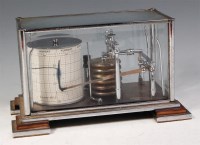 Lot 296 - A J H Steward chrome cased barograph, having a...
