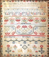 Lot 301 - A George II needlework sampler, finely worked...