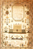 Lot 303 - A William IV needlework, verse and picture...