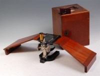 Lot 305 - A mahogany cased Carl Zeiss Jena microscope,...