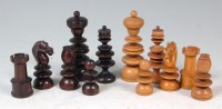 Lot 354 - A boxwood and rosewood full chess set, 20th...