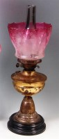Lot 361 - A late Victorian lacquered brass pedestal oil...