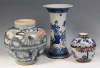 Lot 374 - Chinese export wares; waisted form vase h.25cm,...