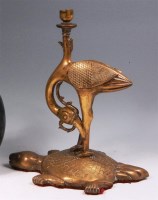Lot 384 - A 19th century Far Eastern bronze depicting a...