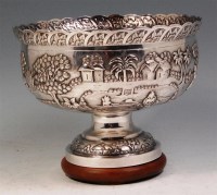 Lot 391 - A late 19th century Indian silver pedestal...