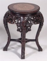 Lot 395 - A late 19th century Chinese carved hardwood...