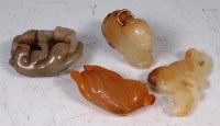Lot 424 - Four various Chinese jade carvings, to include;...