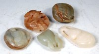 Lot 425 - Five various Chinese jade carvings, to include;...