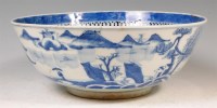 Lot 438 - A Chinese blue and white porcelain footed bowl,...