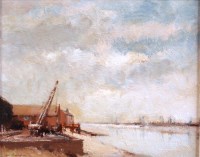 Lot 460 - Ian Houston (b.1934) - The Quay at Wells, set...