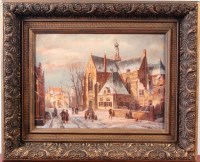 Lot 464 - After Jan Van der Heyden - Amsterdam street in...