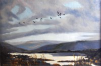 Lot 484 - Hugh Monahan (Irish 1914-1970) - Brent geese...