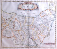 Lot 498 - Robert Morden - 17th century map of Suffolk,...