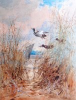 Lot 499 - Parsons Norman (1840-1914) - Ducks at the...