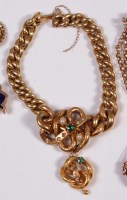 Lot 272 - An early yellow gold hollow curblink bracelet,...