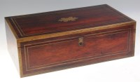 Lot 294 - A 19th century rosewood and brass bound...