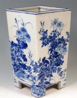 Lot 436 - A Chinese export square section vase, with...