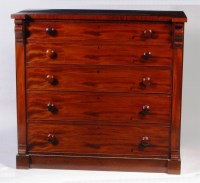 Lot 571 - A 19th century mahogany squarefront chest, of...