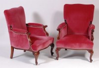 Lot 576 - A pair of late Victorian mahogany framed and...