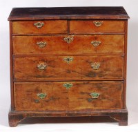 Lot 589 - An 18th century walnut veneered squarefront...