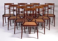 Lot 597 - A set of ten Regency mahogany barback dining...
