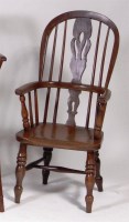 Lot 614 - A late Victorian elmseat and yew childs...