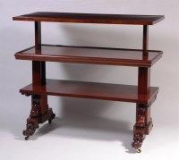 Lot 623 - A William IV mahogany three tier buffet, with...
