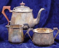 Lot 152 - An Art Deco three piece teaset, each of...