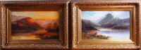 Lot 371 - W Richards - Pair of Highland landscapes:...