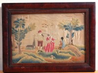 Lot 283 - A circa 1700 embroidered silkwork study,...
