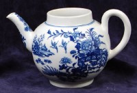 Lot 92 - A Worcester bullet shaped teapot, circa 1775,...