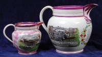 Lot 83 - A William IV Sunderland lustre jug, depicting...