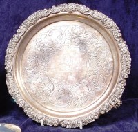 Lot 150 - A late Georgian silver salver, having a...