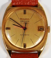 Lot 226 - A Bulova Ambassador 10ct gold cased gents...