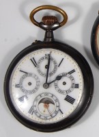 Lot 242 - A circa 1900 gun metal cased gents open face...