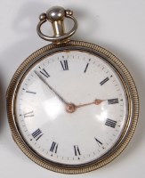 Lot 247 - A George III silver gilt pair cased gents...