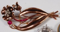 Lot 249 - An early 20th century yellow gold ruby and...